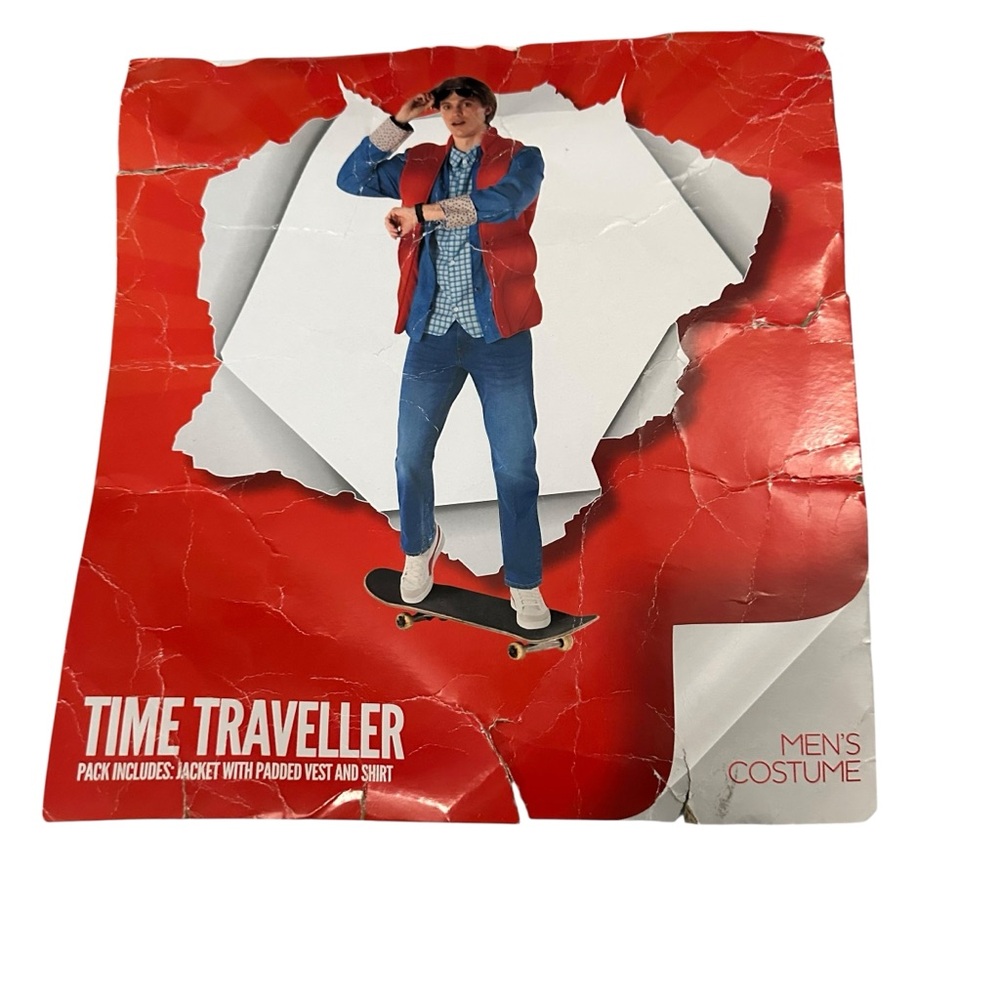 Men's Time Traveller Costume with Red Vest